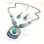 Personality Light Blue Whatershape Diamond Decorated Hollow Out Jewelry Sets