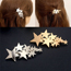 Fashion Gold Color Metal Star Shape Pure Color Design Simple Earrings