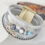 Trendy Gray Multielement Pendant Decorated Multilayer Bracelet