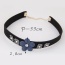 Elegant Gray Flower Decorated Pure Color Chocker
