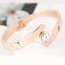Fashion White Round Shape Gemstone Decorated Simple Opening Bracelet