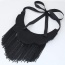 Trendy Gun Black Long Tassel Pendant Decorated Color Matching Collar Necklace
