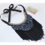 Fashion Gun Black Matal Tassel Decorated Short Chain Necklace