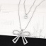 Fashion Silver Color Bowknot Shape Pendant Decorated Simple Necklace