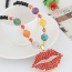 Fashion Multi-color Lip Shape Pandent Decorated Simple Sweater Necklace