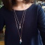 Elegant Blue Oval Shape Pandent Decorated Simple Sweater Necklace