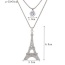 Fashion Silver Color Eiffel Tower Pendant Decorated Double Layer Necklace