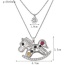 Fashion Multi-color Pony Pendant Decorated Simple Double Layer Necklace