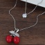 Fashion Red Cherry Pendant Decorated Simple Double Layer Necklace
