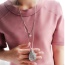 Fashion Silver Color Oval Shape Pendant Decorated Simple Double Layer Necklace