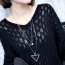 Sweet Black Diamond&triangle Shape Pendant Decorated Double Layer Necklace
