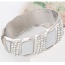 Elegant Silver Color Geometrical Grid Decorated Simple Bracelet