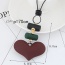 Sweet Coffee Heart Shape Pendant Decorated Simple Necklace
