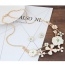 Lovely White Flower Shape Decorated Simple Short Chain Jewerly Sets