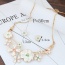 Lovely White Flower Shape Decorated Simple Short Chain Jewerly Sets