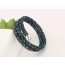 Personality Black+blue Metal Round Decorated Pure Color Simple Bracelet