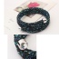 Personality Black+blue Metal Round Decorated Pure Color Simple Bracelet