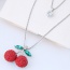 Sweet Red Cherry Shape Pendant Decorated Double Layer Necklace