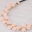 Sweet Light Pink Flower Weaving Decorated Simple Short Chain Necklace