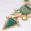 Exaggerated Gold Color Hollow Out Triangle Decorated Short Chain Necklace