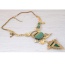 Exaggerated Gold Color Hollow Out Triangle Decorated Short Chain Necklace