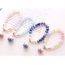Sweet Multi-color Cat Shape Pendant Decorated Beads Bracelet