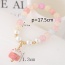 Sweet Multi-color Cat Shape Pendant Decorated Beads Bracelet
