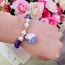 Sweet Light Blue Cat Shape Pendant Decorated Beads Bracelet