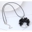 Fashion Dark Blue Irregular Shape Gemstone Decorated Tree Shape Simple Necklace