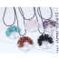 Fashion Multi-color Irregular Shape Gemstone Decorated Tree Shape Simple Necklace
