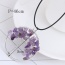 Fashion Light Purple Irregular Shape Gemstone Decorated Tree Shape Simple Necklace