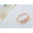 Fashion Rose Gold Diamond Decorated Leaf Shape Design Opening Ring
