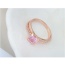 Fashion Pink+rose Gold Round Shape Diamond Decorated Hollow Out Design Ring
