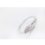 Fashion Silver Color Diamond Decorated Leaf Shape Design Simple Ring