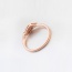 Fashion Rose Gold Diamond Decorated Leaf Shape Design Simple Ring