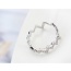 Fashion Silver Color Diamond Decorated Irregular Shape Design Simple Ring