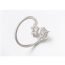 Fashion Silver Color Star&square Shape Diamond Decorated Opening Ring