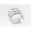 Fashion Silver Color Diamond Decorated Hollow Out Multi-layer Opeing Ring