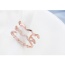 Fashion Rose Gold Diamond Decorated Hollow Out Multi-layer Opeing Ring