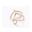 Fashion Rose Gold Heart Shape Decorated Hollow Out Design Ring
