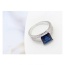Fashion Blue Square Shape Diamond Decorated Hollow Out Design Ring