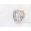 Fashion Gold Color Square Shape Diamond Decorated Hollow Out Design Ring