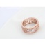 Fashion Rose Gold Geometric Shape Diamond Decorated Hollow Out Design Ring