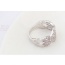 Fashion Silver Color Round Shape Diamond Decorated Hollow Out Design Ring