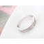 Fashion Silver Color Diamond Decorated Hollow Out Design Simple Ring