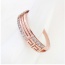 Fashion Rose Gold Diamond Decorated Hollow Out Design Simple Ring