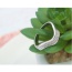 Fashion Silver Color Round Shape Diamond Decorated Curve Design Simple Ring