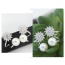 Fashion Silver Color Diamond&pearls Decorated Flower Shape Earrings