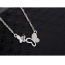 Fashion Silver Color Diamond Decorated Butterfly Shape Simple Necklace