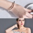 Fashion Pink Round Shape Diamond Decorated Hollow Out Design Bracelet